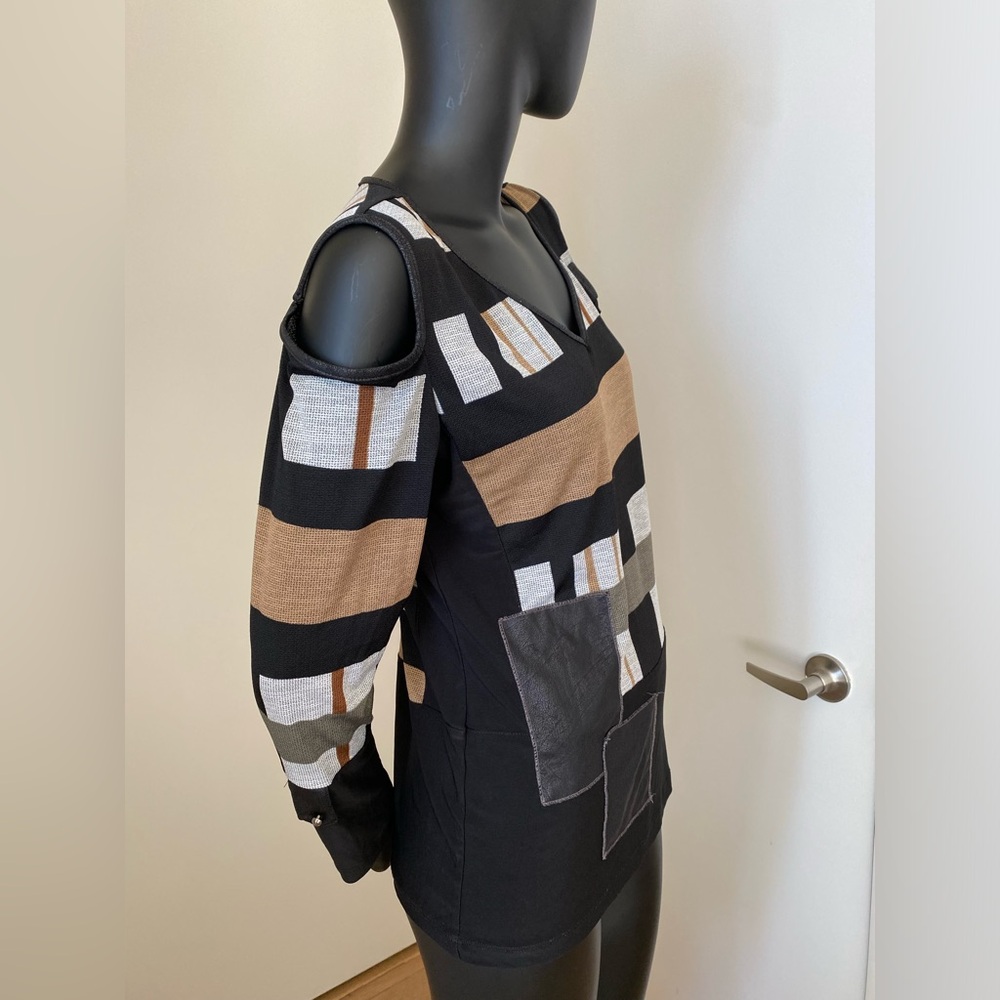 Patched Shoulder Cut-out Top - Picture 4 of 6